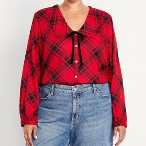 Crepe Button-Down Top